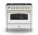 HCB906CNBRWH Ilve Milano 90cm Gas Hob 6 Burners Brass White